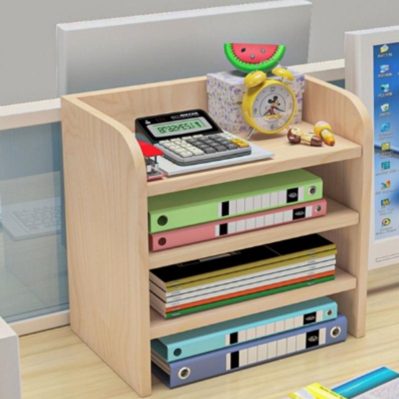 Modern Office Desk Organizer Multilayer Document Holder Bookshelf Storage Rack Workspace Paper Tray Station