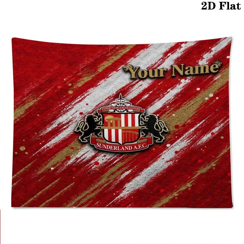 Sunderland A.F Custom Name Wall Tapestry Aesthetic Wall Hanging Printed Fabric Blanket Decorative Tapestries for Bedroom Living Room Home Decor