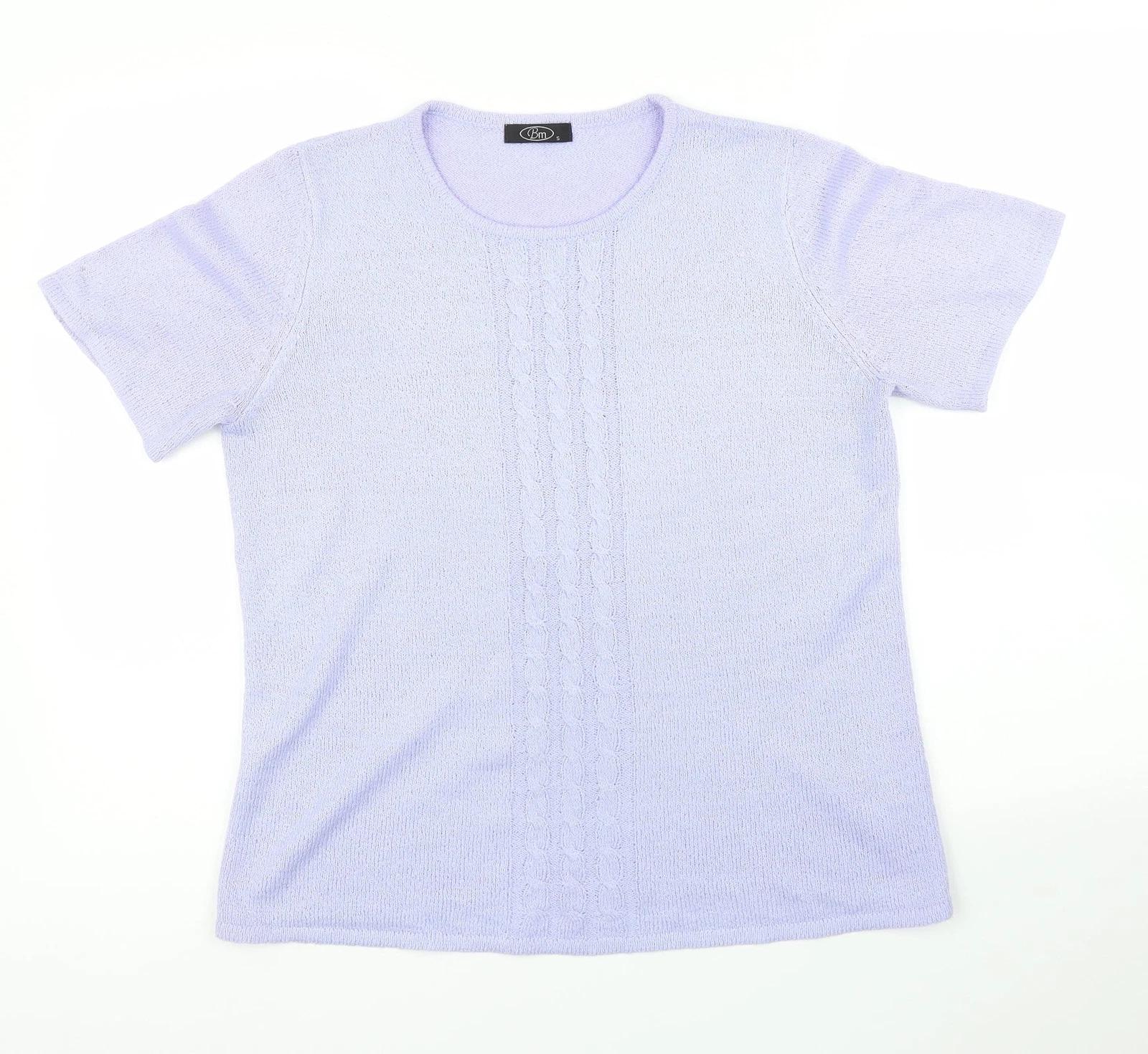 

BM Womens Purple Acrylic Blend T-Shirt Size S XL