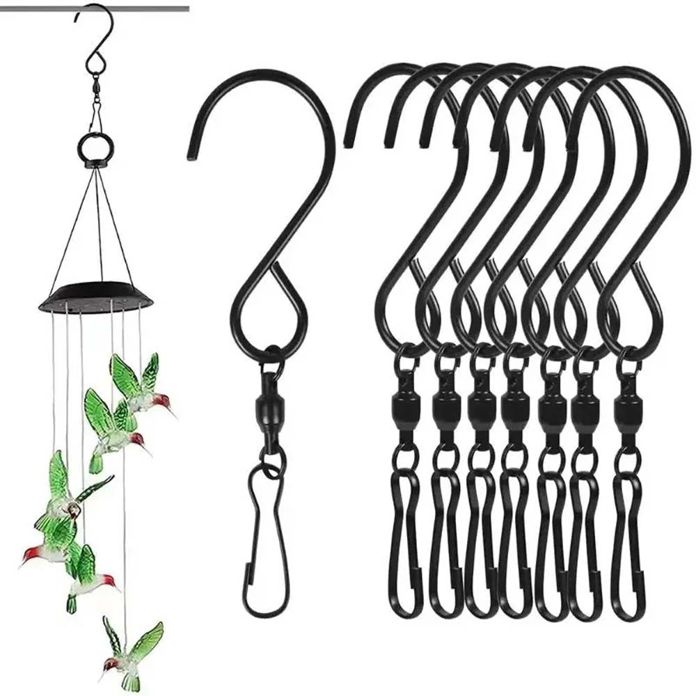 

8шт S-образный крючок из нержавеющей стали для подвесной колокольчики, вращающийся, подходит для подвесной колокольчики, рекламного щита, клетки для птиц