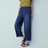 Giordano Women's Washed Cool Touch Mid-Waist Straight Cropped Jeans