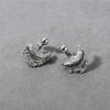 Vintage Semicircular Bending Irregular Old Removable Stud Earrings