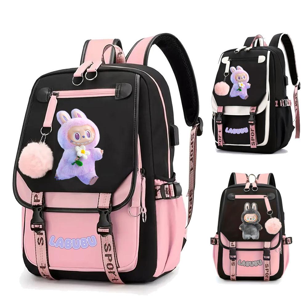 2025 ny labubu 3.0 periferisk trykt ryggsekk skolesekk student campus ryggsekk