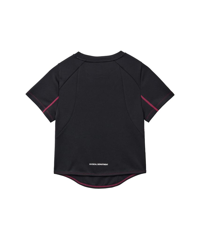 PHYPS MOTORCYCLE Womens Curve Line Crop Short Sleeve Red