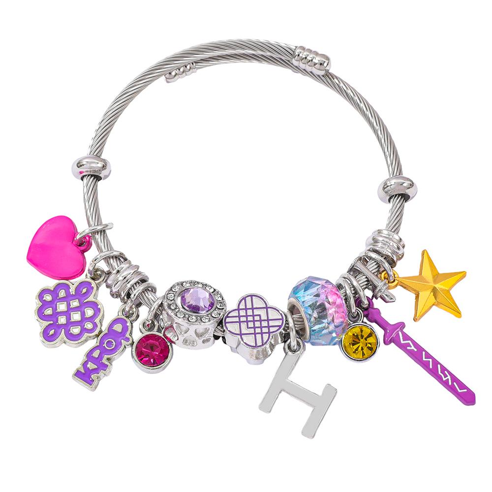 KPop Demon Hunters Rumi Zoey Mira Crow Tiger Cartoon Anime Bracelet for Women Girl Accessory Christmas Gift