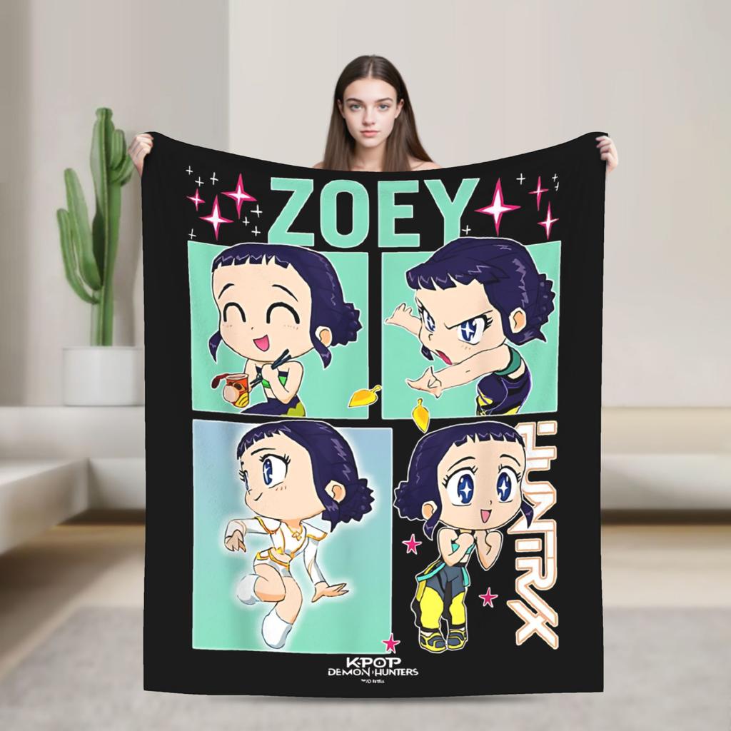 Saja Boys Kpop Demon Hunters Blankets  Flannel Awesome Soft Throw Blanket for Chair Covering Sofa  Winter