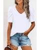 Azura Exchange V-Neck Puff Sleeve T-Shirt