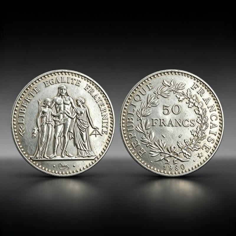 1875 Ercole Francese Placcato Argento Display Moneta Commemorativa Replica Collezione Regalo per Appassionati di Storia Collezionisti