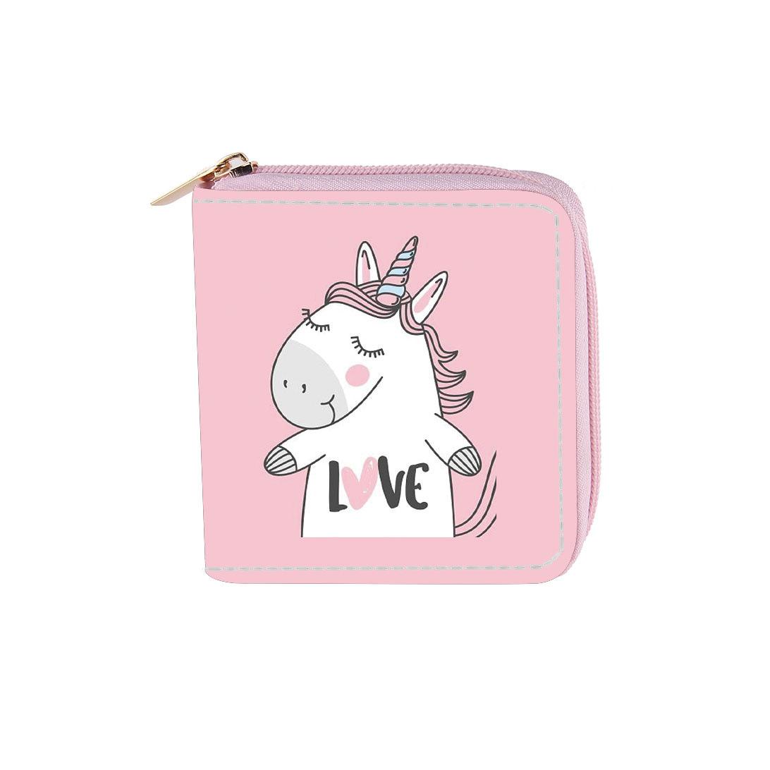 

Новый кошелек-малыш с короткой молнией и рисунком кота-единорога, кошелек.