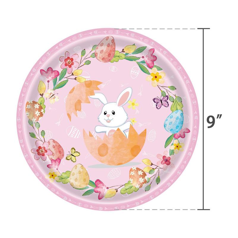 Happy Easter Disposable Tableware Cartoon Rabbit Bunny Shaped Plate Cup Birthday Party Baby Shower Decoration Kids Easter Favor