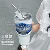 New high-end accompanying coffee cup pure titanium thermos cup girls cup large capacity car portable straw cup