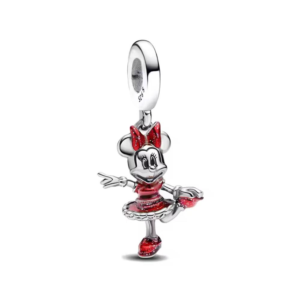 Nuovo Pendente Elefante in Argento 925 Accessori Gioielli Fai da Te Adatto per Bracciale Europeo Palloncino Cane Rana Orso Macchina Cane Topo