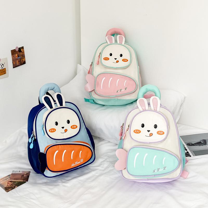 Backpack Childrens With Cartoon Rabbit And Carrot Design For Daily Kindergarten