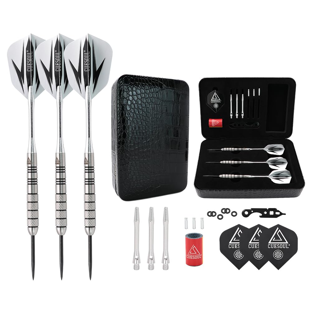 

Cuesoul 28g Tungsten Steel Tip Dart Set with Luxury High Quality Case (95% Tungsten)
