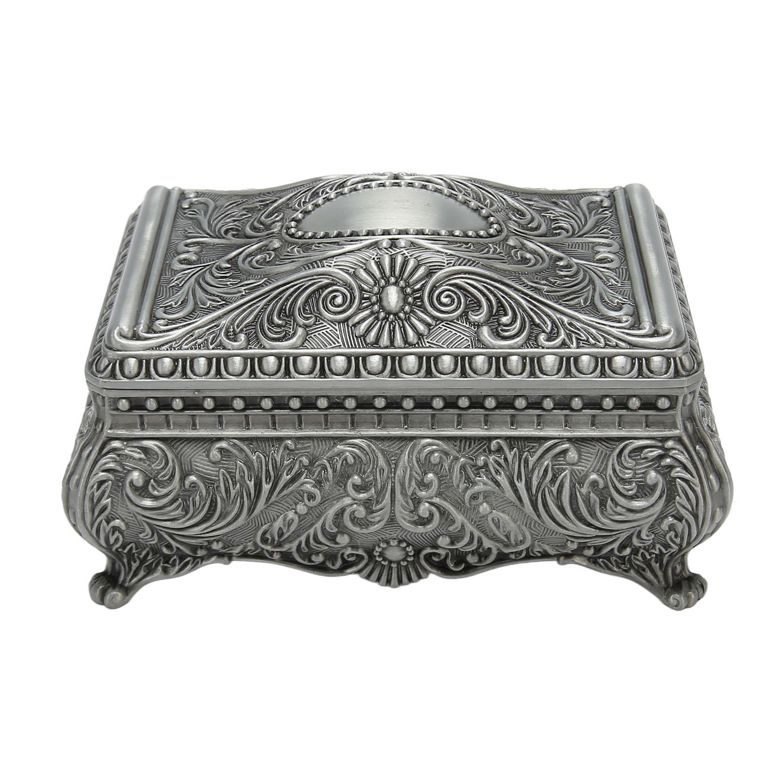 Health & Beauty Product Women's Light Vintage Jewelry Box Innovative European Style Luxury Metal Trinket Box For Rings Necklaces Earrings