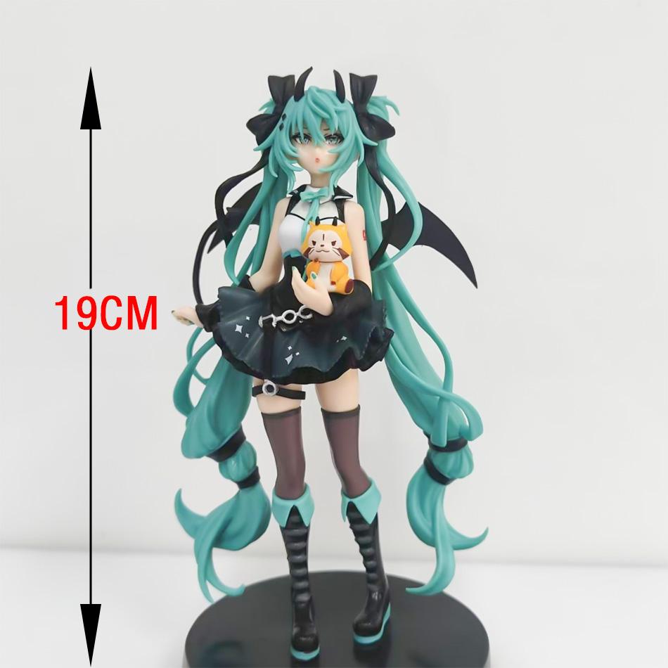 19CM Anime Hatsune Miku Little Devil Raccoon Kawaii PVC Action Figure Model Toy Desktop Decoration Cute Holiday Gift