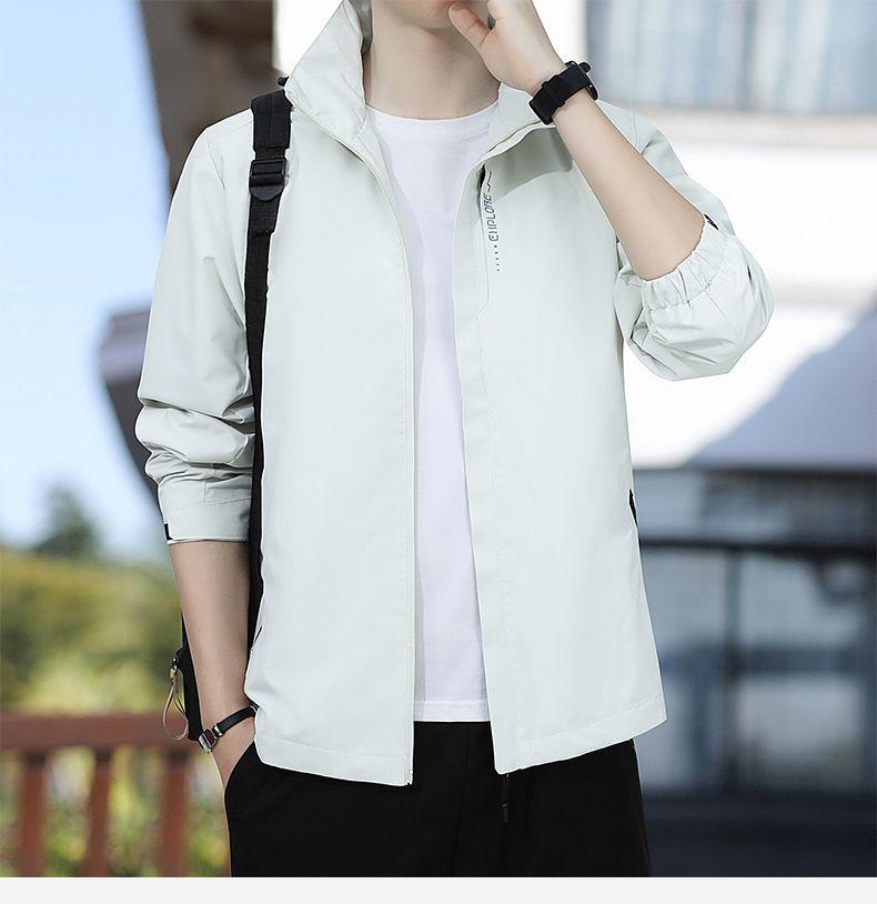 Men's Spring/Autumn Windbreaker with Detachable Hood - Waterproof, Windproof, Breathable Jacket for Outdoor and Casual Wear