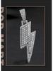 Trendy Silver Hip-Hop Lightning Pendant Necklace with Zircon for Men and Women