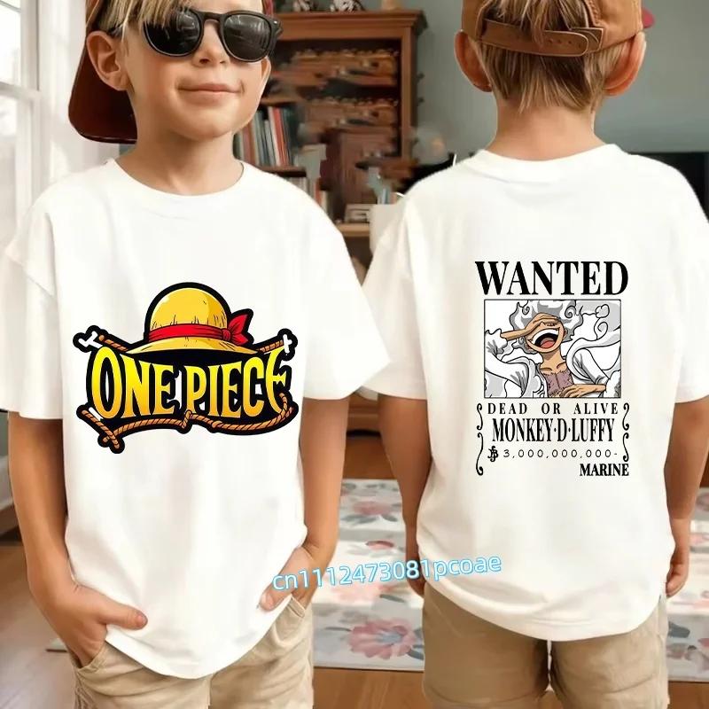Boys Girls T Shirt Summer Kids Anime TShirt Zoro Nami Chopper Cute Clothes Cartoon Tees Birthday Gifts Tops