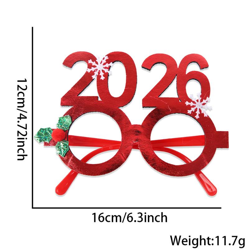 

2026 Рождественские очки Ткань с золотой фольгой Снежинка Звезда Год Реквизит для украшения вечеринки
