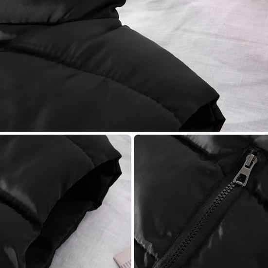 Men Waistcoat Stand Collar Sleeveless Vest Coat with Pockets Zipper Closure Warm Comfortable