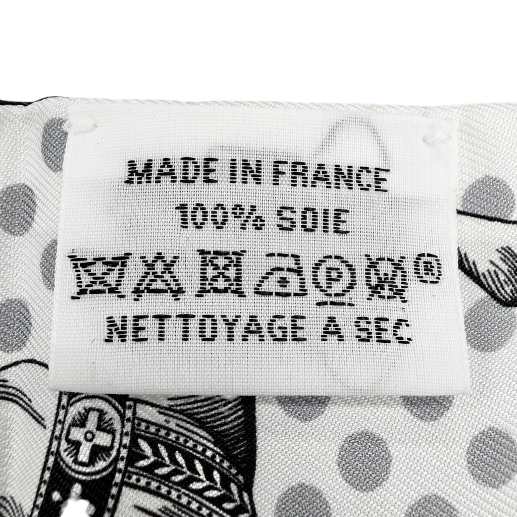 Excellent HERMES Scarf CAVALIER EN FORMES Gray Silk Women Used