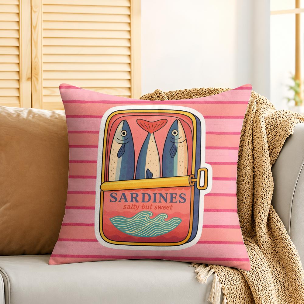 Canned Sardines Ins Cushion Cover Silky Short Plush Invisible Zipper Dustproof Sofa Pillow Case For Home Decor