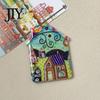 Metal Cabinet Magnets Vintage House Refrigerator Magnet, Colorful Fairy Tale Town Kitchen Fridge Decoration Magnetic Accessories Home Office