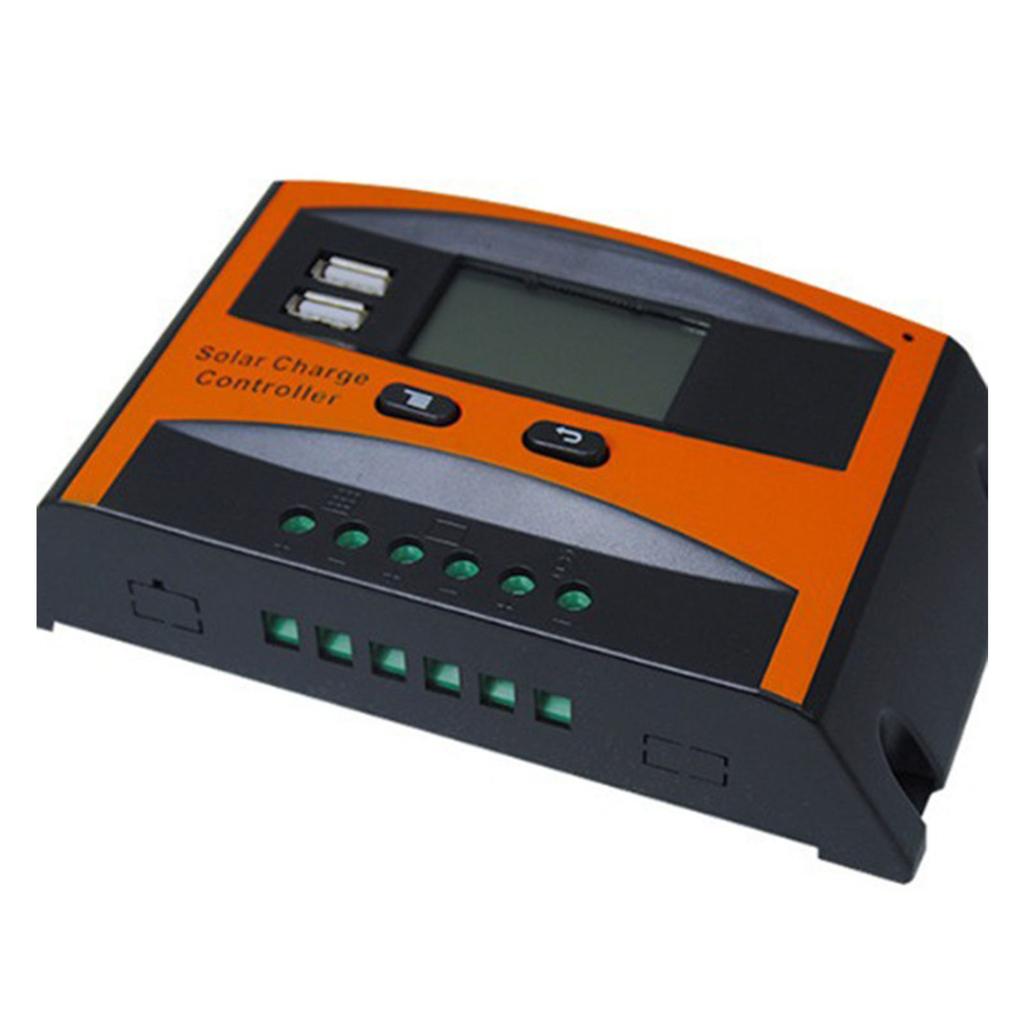 20A Solar Charge Controller With Duals USB Ports LCD Display For 12V 24V Leads Acid Batteries Battery Charge Regulator