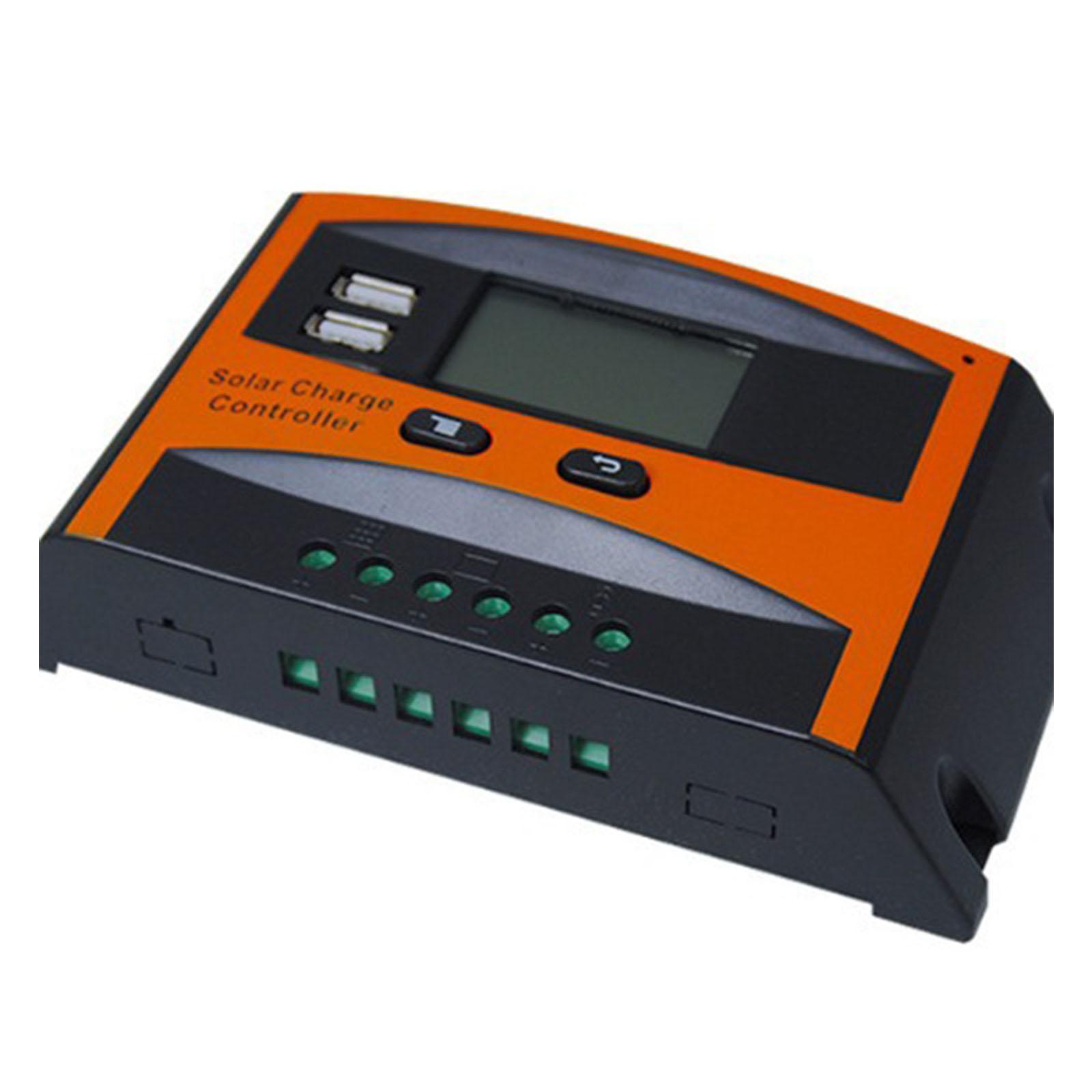 

Solar Battery Charger Controller 12V 24V Auto Sensing Battery Charge Regulator With LCD Display Duals USB Ports