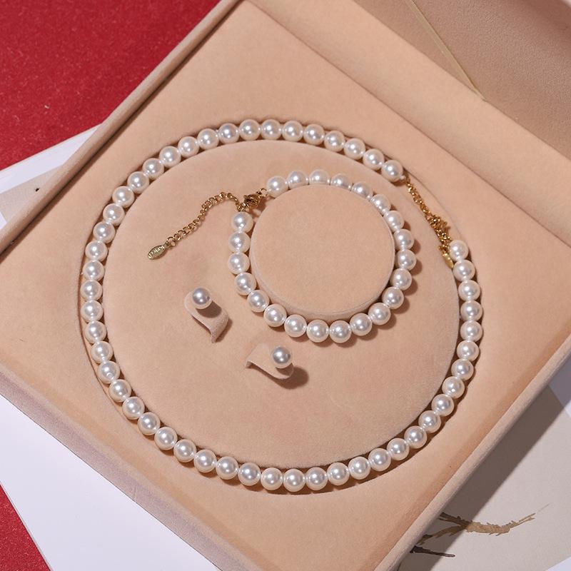 Elegante Collana di Perle di Conchiglia Profonda - Perfetto Regalo per la Festa della Mamma