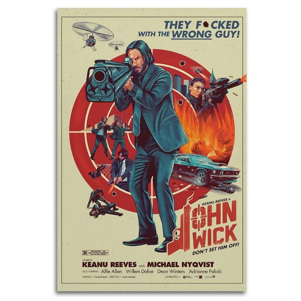 John Wick Movie Series Metal Tin Sign Retro Keanu Reeves Iron Painting Wall Art Vintage Action Film Poster Decorative Plaque f