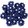 20pcs 4cm Mini Satin Ribbon Flowers Colorful Rhinestone Handmade Flowers For DIY Clothing Sewing Headwear Decoration Accessories