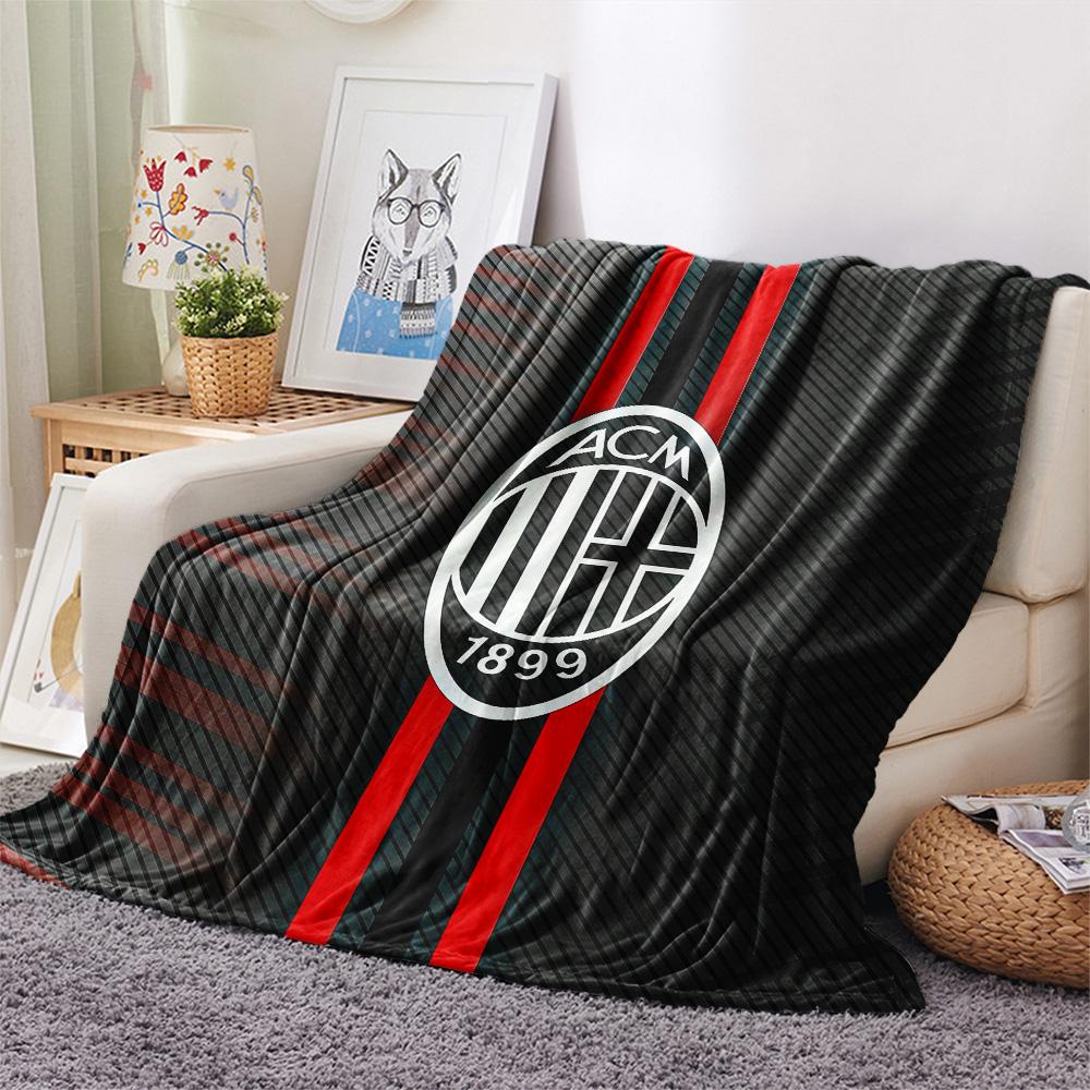 Associazione Calcio Milan Flannel Blanket, High quality Comfortable for All Seasons, Home Decor, Warmth and Comfort
