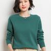 GMXIA Spring and Autumn Women's Pullover Knitted Sweater, Round-neck Solid Color, Fashionable and Simple Long-sleeved Base Layer
