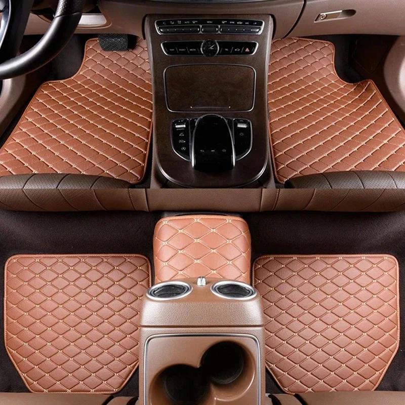 Universal 5 PCS Car Floor Mats PU Leather Waterproof Auto Foot Pad Protector Carpet Front and Rear Mats Set Auto Accessories