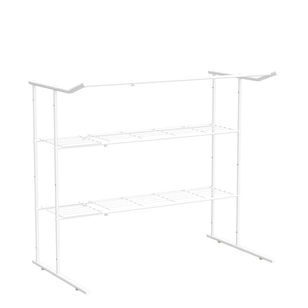 HEIAN SHINDO OHW-40 Closet Storage Shelf with Hanger Pipe, Horizontally Expandable, White, Width 76-105cm, Height 90cm, Depth 56cm, Heian Shindo Kogyo