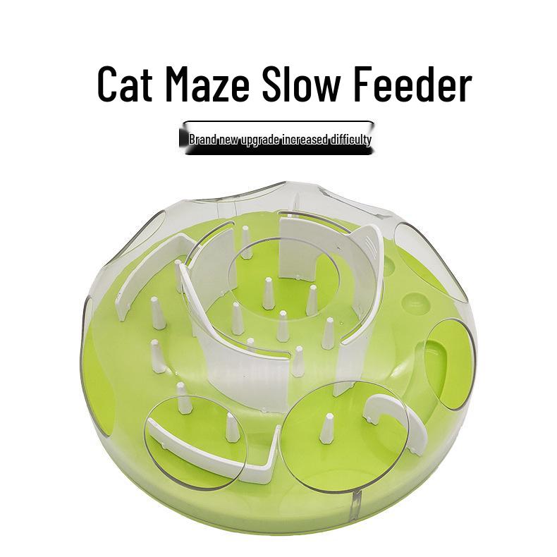 Cat Maze Treat Dispenser: Slow Feeder & Teaser Toy for Interactive Play & Intelligence Training
