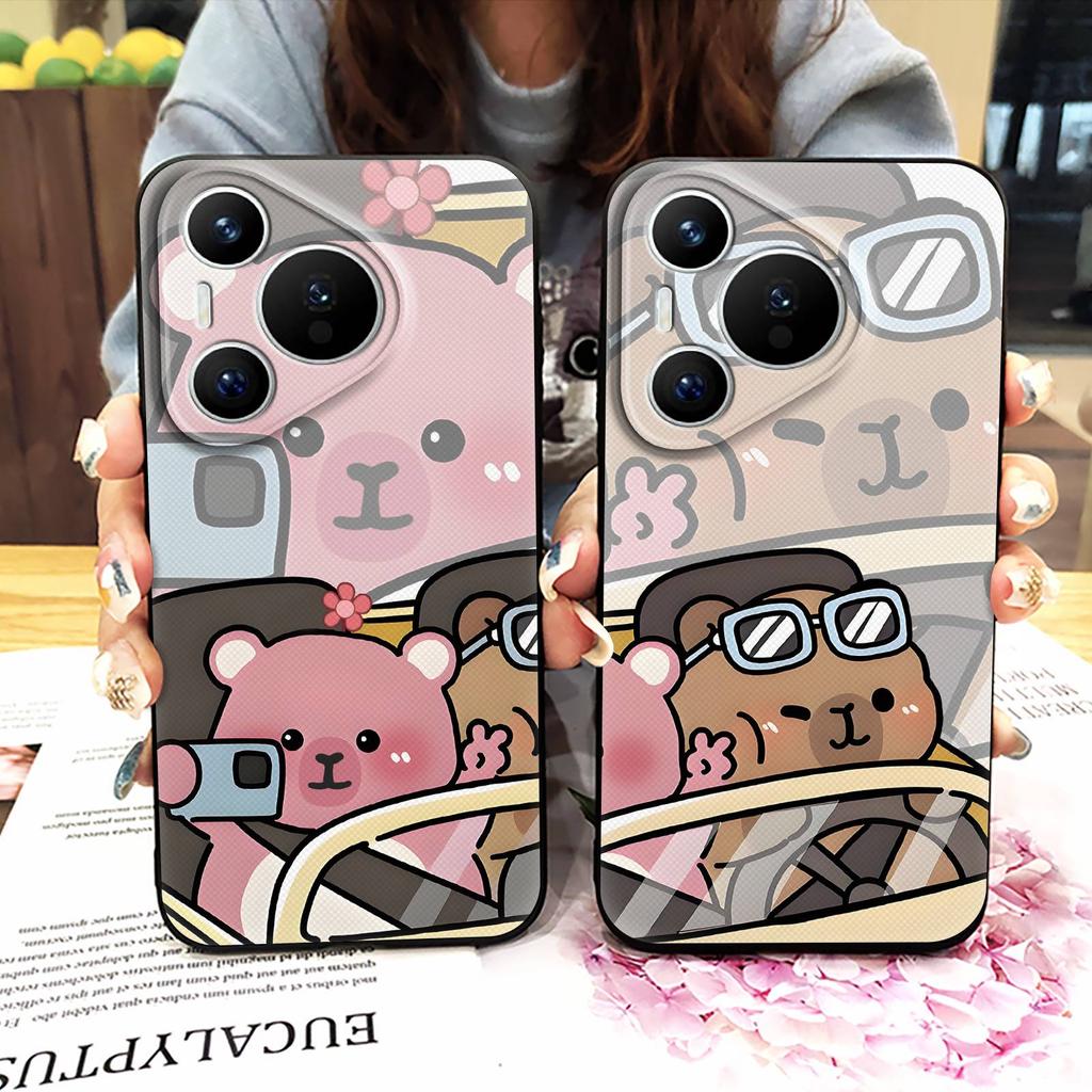 Full wrap Protective Phone Case For Huawei P70 Pro/Pura 70 Pro+ Back Cover TPU Waterproof Cartoon Couple Phone Pouch
