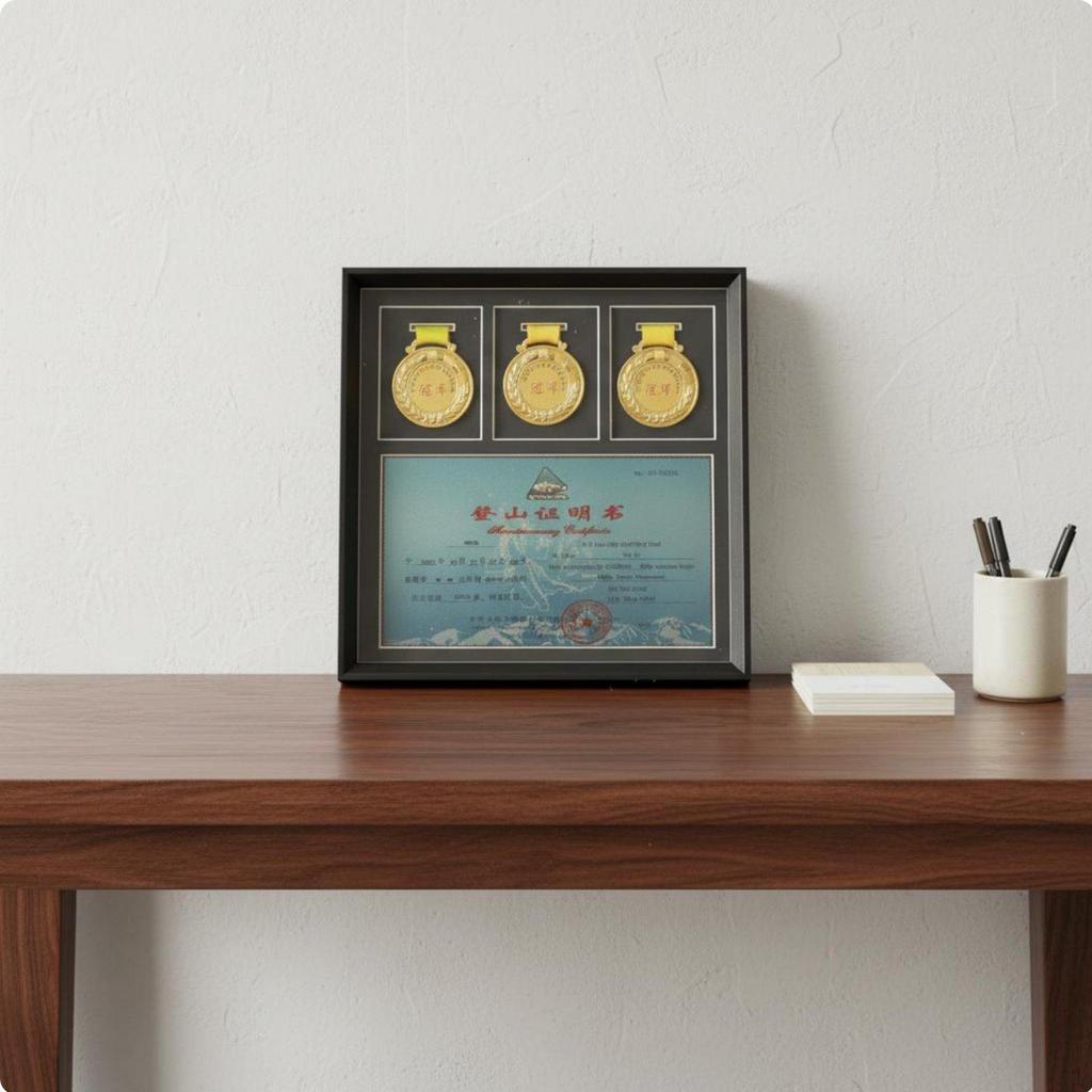 Medaillen-Display-Rahmen Hohe Klarheit Panel Abstand Herausforderung Halter Ideales Geschenk Sportauszeichnung