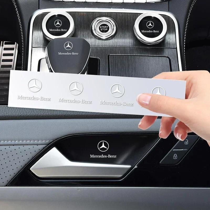 Car Emblem Logo Decorative Stickers Badge Decal Interior Styling For Mercedes Benz AMG A B C E S class GLA GLC CLA GLK GLE