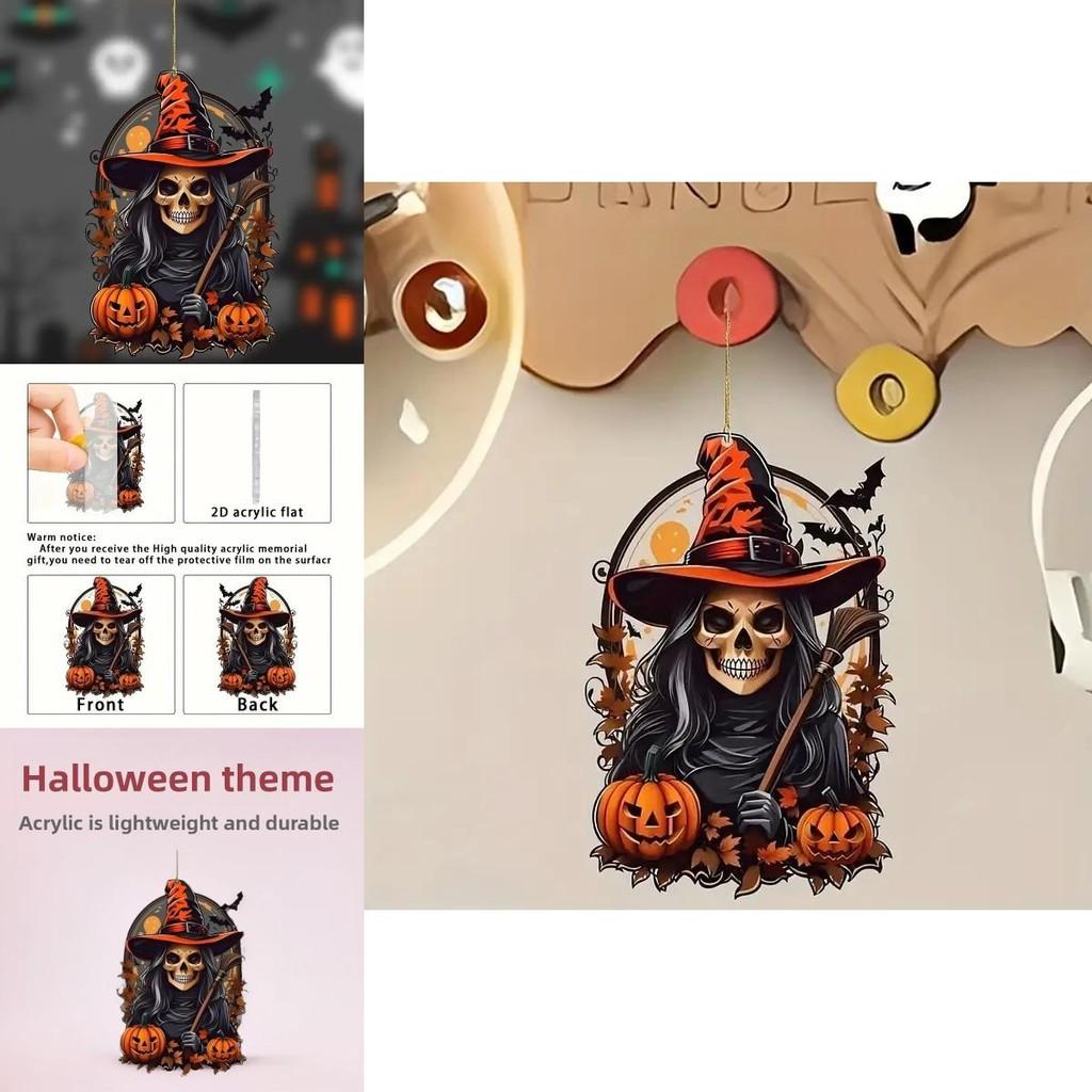 Car Decor Acrylic Pumpkin Pendant For Halloween Party Vehicle Ornament