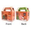 12PCS With Handle Christmas Gift Box Cartoon Design Gingerbread House Christmas Cookie Box Candy Cookies Packaging Box