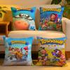 Cushion Cover  Linen  SkinFriendly Soft Decorative Case For Sofa Home Decor Kwaii Anime TTownship Pillow Cover