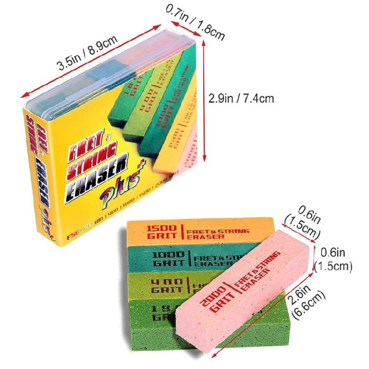 Fret Erasers for Guitar, Suitable for Guitar Strings and Fret Polishing Erasers