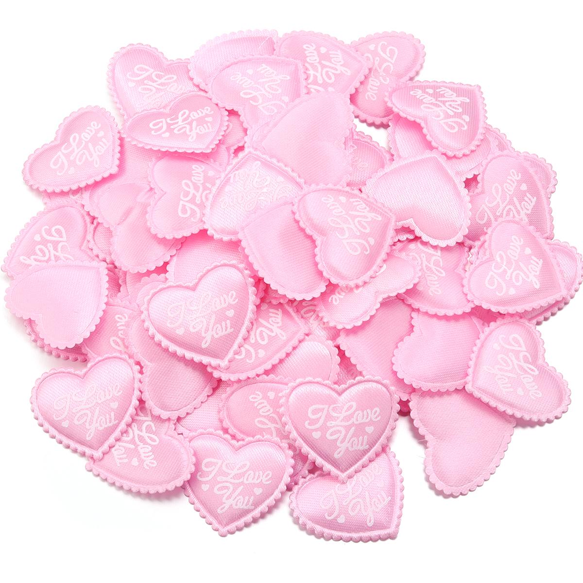 

50pcs/Lot 35mm Sponge Satin Fabric Heart Confetti Printing Fabric Petal For Wedding Valentine s Day Gift Home Decor Decoration розовый