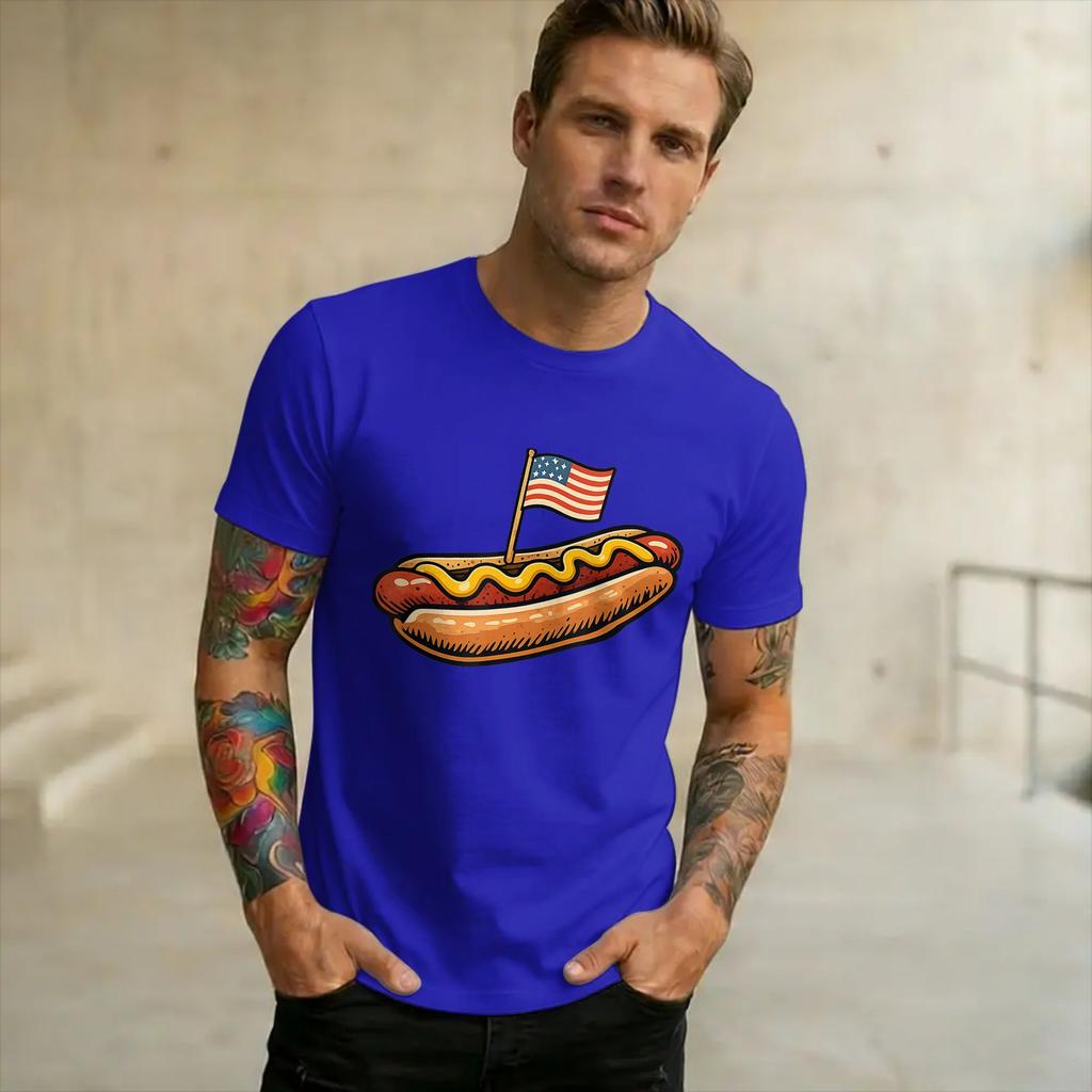 Unisex Wounisex Graphic Printing Hotdog Freedom Dive Funny Hot Dog Tee T Shirt 100 Cotton Tshirts Clothing