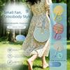 Vibrant Colors Handwoven Fan Handmade Round Hand Cranked Fan with Elastic Lanyard with Adjustable Rope Straw Hand Fan Photo Prop
