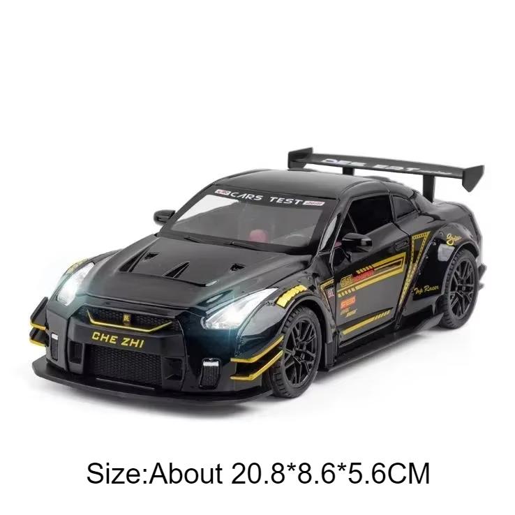 1:24 Maßstab Gtr R34 Modell Spielzeug Diecast Legierung Auto Türen Öffnen Mit Ton Licht Rückzug Miniaturmodelle Fahrzeuge Junge Sammeln Geschenk