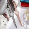 RUIXINE Luxury Women Rose Gold Watch, Fashion Ladies Quartz Crystal Wristwatch, Elegant Diamond-studded Bracelet Watch for Women